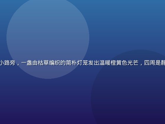 草木灯火禅意意象——夜晚山间小路旁，一盏由枯草编织的简朴灯笼发出温暖橙黄色光芒，四周是静默的树影与淡淡山雾，禅意悠远